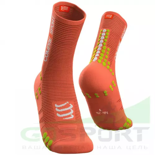 Компрессионные носки Compressport Носки BIKE V3 Коралловый T2