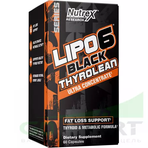 Витаминный комплекс NUTREX Lipo-6 Black Thyrolean Ultra Concentrate, Thyroid & Metabolic 60 капсул
