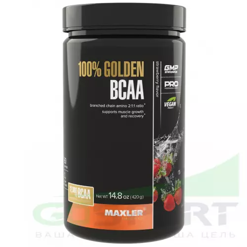 БСАА MAXLER Незаменимые аминокислоты Golden BCAA 420 г, Клубника