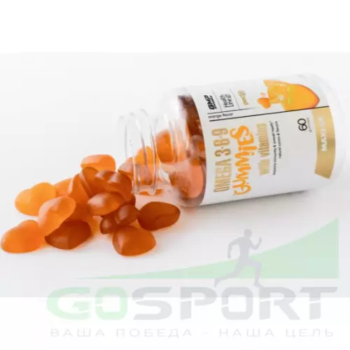 Омега-3 MAXLER Omega 3-6-9 Gummies 60 мармеладок, Апельсин