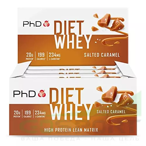 Протеиновый батончик PhD Nutrition Diet Whey Bar 12 x 63 г, Соленая карамель