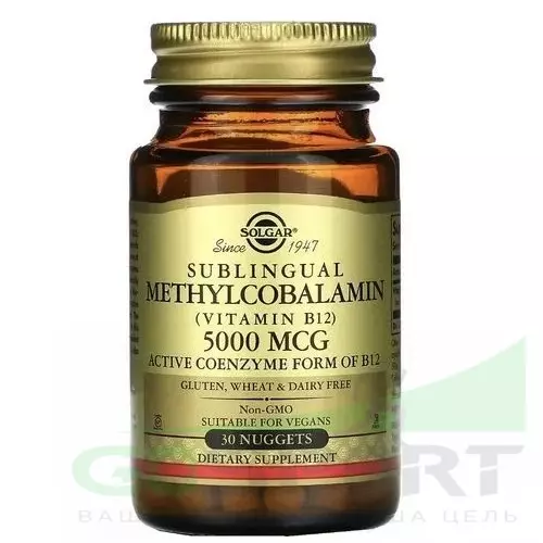  Solgar Vitamin B12 5000 mcg 30 жевательных таблеток, Вишня