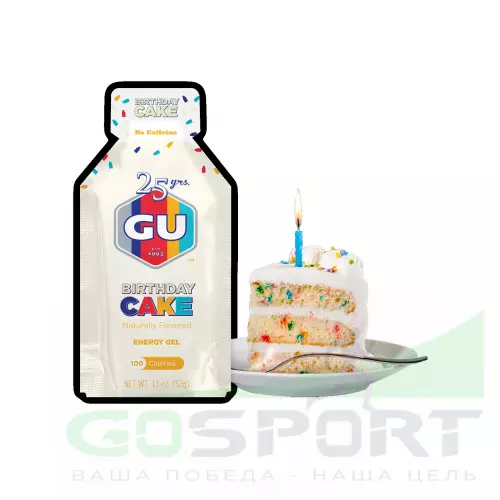 Энергетический гель GU ENERGY GU ORIGINAL ENERGY GEL no caffeine 1 стик x 32 г, Праздничный торт