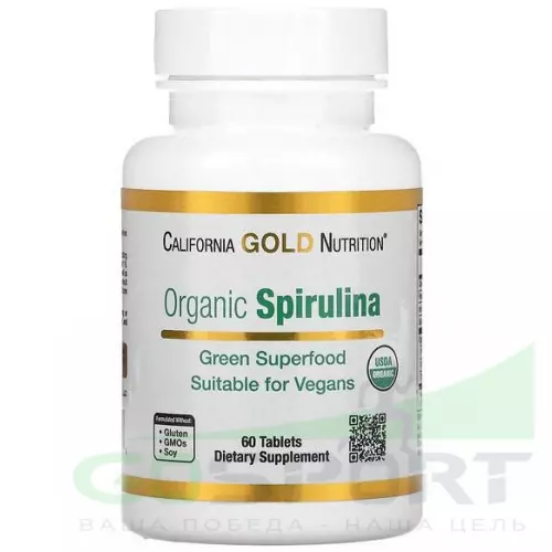  California Gold Nutrition Organic Spirulina 500 mg 60 таблеток