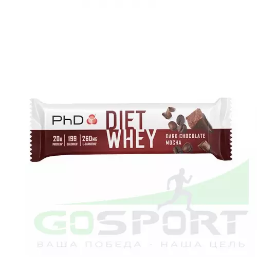 Протеиновый батончик PhD Nutrition Diet Whey Bar 63 г, Тёмный шоколад мокка