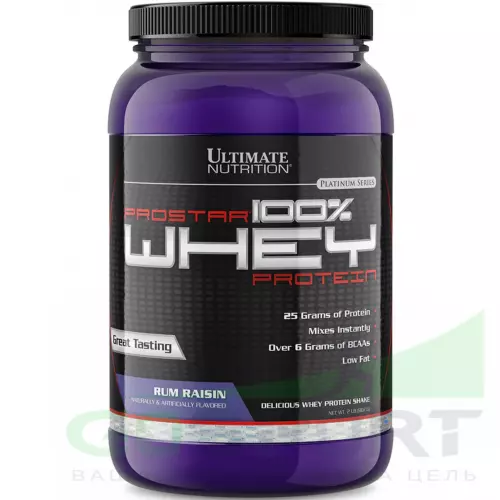  Ultimate Nutrition Prostar Whey 907 г + шейкер, Ром с изюмом