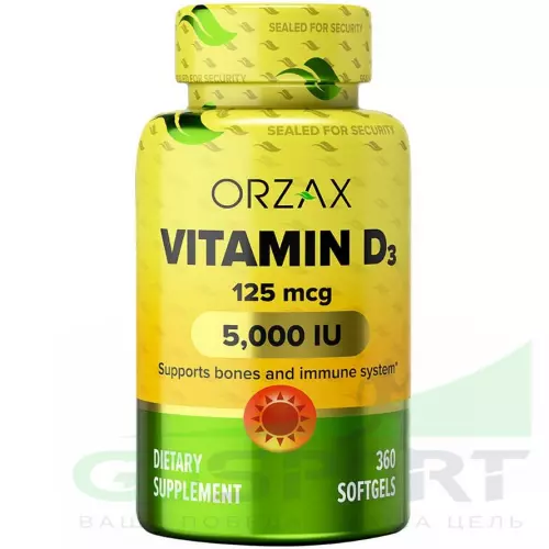  Orzax Vitamin D3 5.000 IU 360 капсул