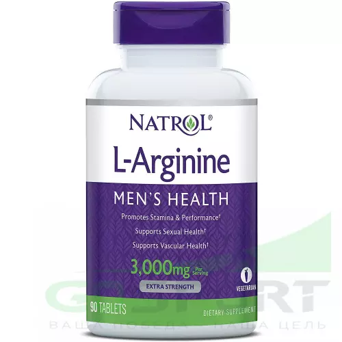  Natrol L-Arginine 3000 мг 90 таблеток, Нейтральный