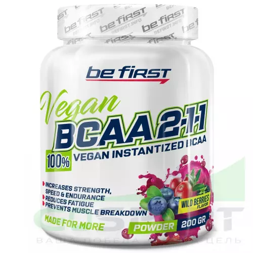 БСАА Be First BCAA 2:1:1 Vegan powder 200 г, Лесные ягоды