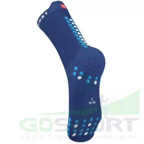 Компрессионные носки Compressport Носки V4 Run Hi Sodalite/Fluo Blue T4