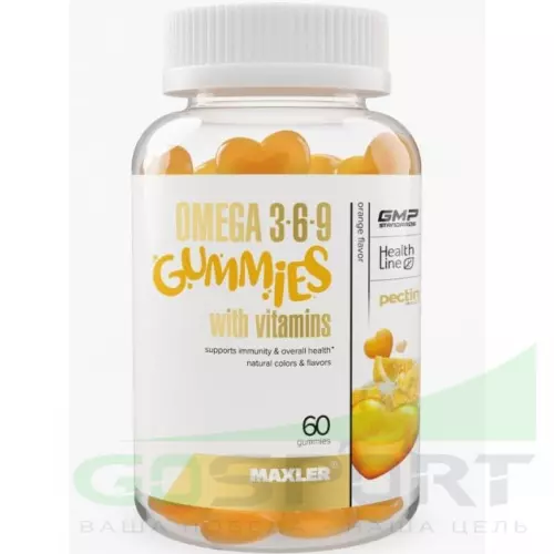 Омега-3 MAXLER Omega 3-6-9 Gummies 60 мармеладок, Апельсин