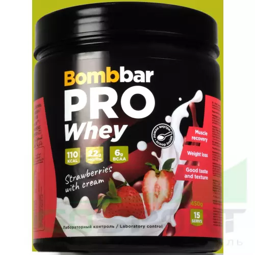  Bombbar Whey Protein Pro 450 г, Клубника со сливками