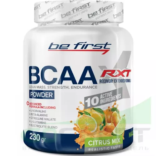 БСАА Be First BCAA RXT powder 230 г, Цитрусовый микс