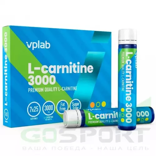  VP Laboratory L-Сarnitine Liquid 3000 мг 7 ампул x 25мл, Цитрус