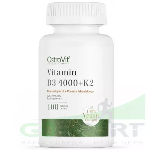  OstroVit Vitamin D3 4000 + K2 100 таблеток
