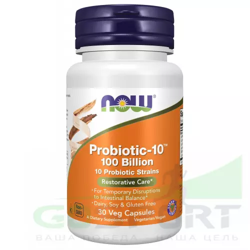 Пробиотик NOW FOODS Probiotic-10 100 Billion 30 веган капсул