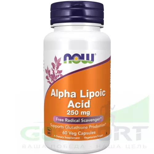  NOW FOODS Alpha Lipoic Acid 250 mg – Альфа-липоевая кислота 60 веган капсул