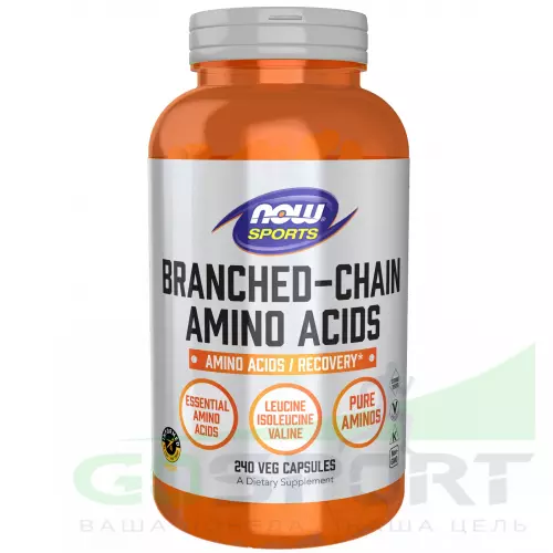 Аминокислоты NOW FOODS Branched-Chain Amino Acids 240 веган капсул