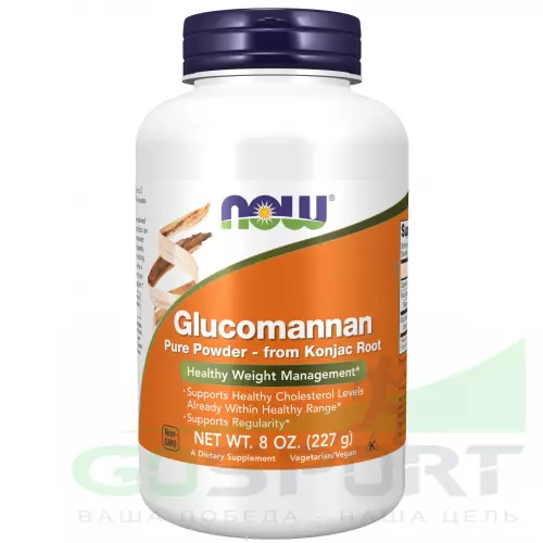  NOW FOODS Glucomannan Pure Powder 227 г, Натуральный