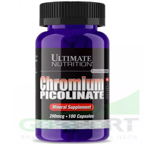  Ultimate Nutrition CHROMIUM PICOLINATE 200 mcg 100 капсул, нейтральный