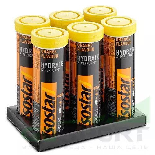 Изотоник ISOSTAR Изотонический напиток Powertabs 6 банка x 5 порций, апельсин