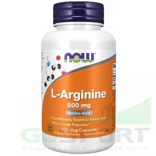  NOW FOODS L-Arginine 500 mg 100 веган капсул