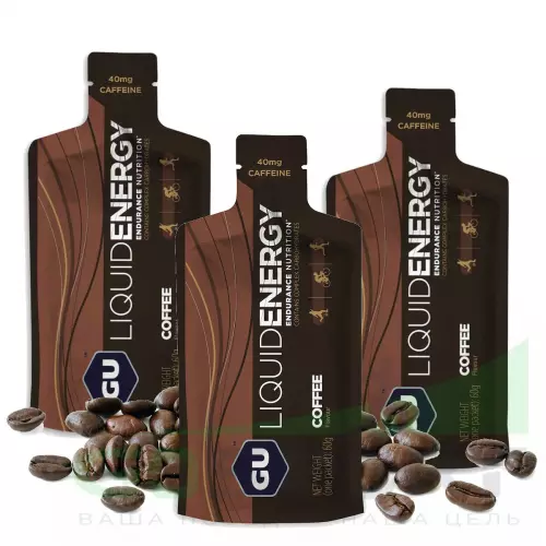 Гель питьевой GU ENERGY GU Liquid Enegry Gel 40mg caffeine 3 саше x 60 g, Кофе