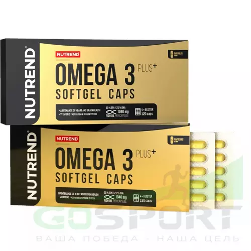 Omega 3 NUTREND OMEGA 3 PLUS SOFTGEL CAPS 120 капсул, Нейтральный