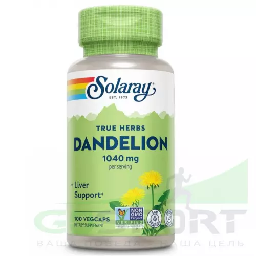  Solaray Dandelion Root 1040mg 100 веган капсул