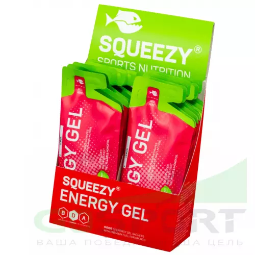 Энергетический гель питьевой SQUEEZY ENERGY GEL no caffeine 33 г x 12 саше, Mix