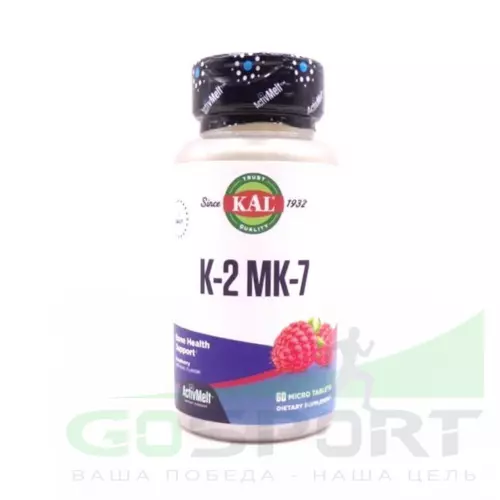  KAL K-2 MK-7 ActivMelt 100 mcg 60 таблеток, Малина