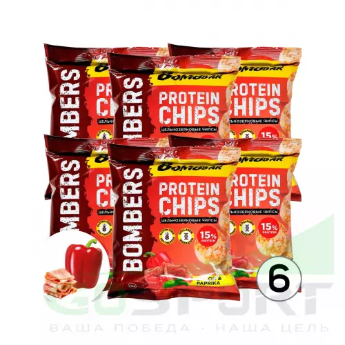  Bombbar Protein Chips 6 x 50 г, Бекон с паприкой