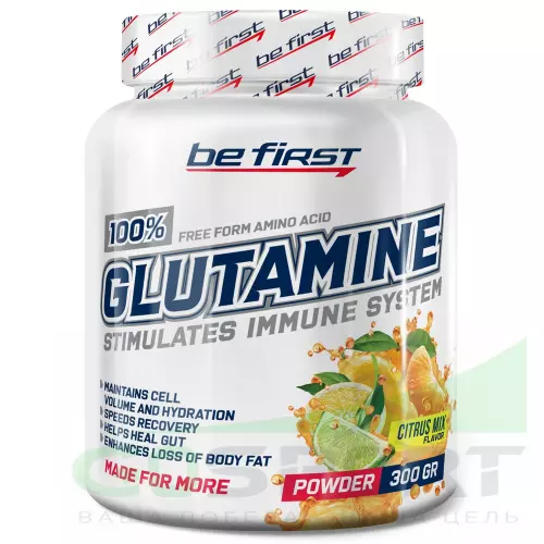 L-Глютамин Be First Glutamine Powder 300 г, Цитрусовый микс