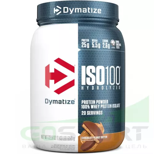  DYMATIZE Dymatize ISO100 Hydrolyzed 600 - 650 г, Шоколадовое арахисовое масло