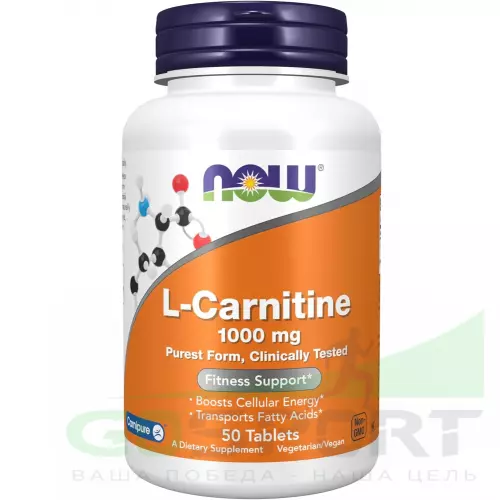  NOW FOODS L-Carnitine Tartrate 1000 mg 50 таблеток