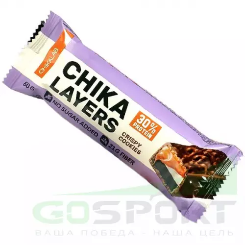 Протеиновый батончик Chikalab Chika Layers 8 х 60 г, Хрустящее печенье с двойным шоколадом