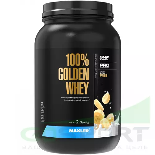  MAXLER 100% Golden Whey 907 г, Банановый крем