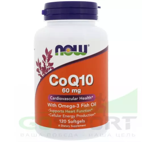  NOW FOODS CoQ10 60 mg + Omega-3 120 капсул