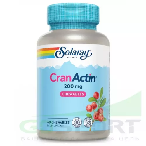  Solaray Cranactin Cranberry Extract 200 mg 60 жевательных таблеток