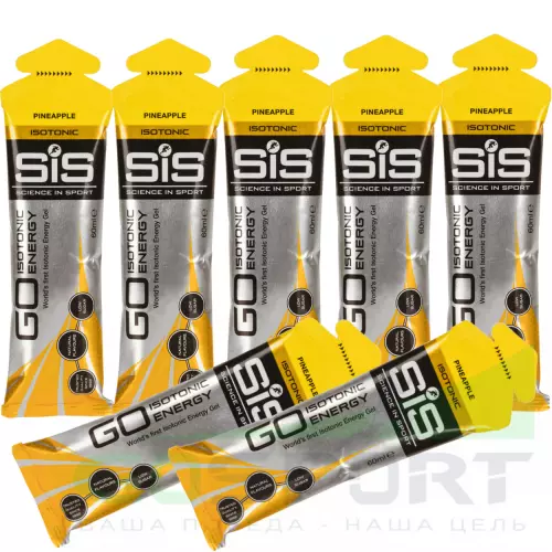 Гель питьевой SCIENCE IN SPORT (SiS) GO Isotonic Energy Gels 7 x 60 мл, Ананас