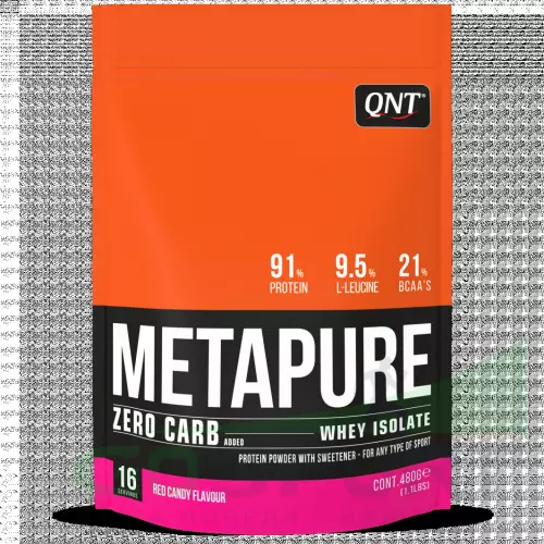 Изолят протеина QNT METAPURE ZERO CARB 480 г, Красная конфета