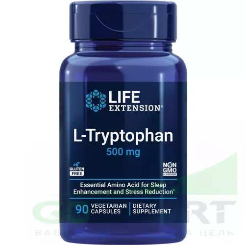  Life Extension L-Tryptophan 500 mg 90 вегетарианские капсулы