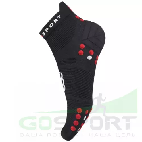 Компрессионные носки Compressport Носки V4 Run Low Black/Red T2