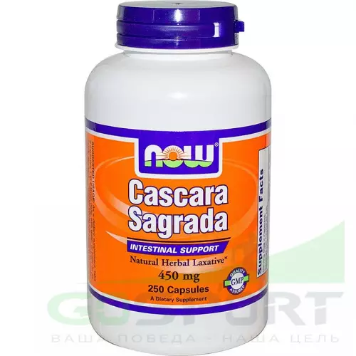  NOW FOODS Cascara Sagrada - каскара саграда 250 капсул, Нейтральный