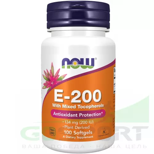  NOW FOODS E-200 134 mg (200 IU) 100 гелевые капсулы