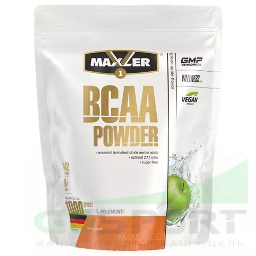 БСАА MAXLER BCAA Powder 2:1:1 Sugar Free EU 1000 г, Зеленое яблоко