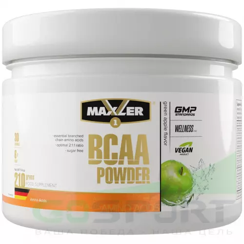 БСАА MAXLER BCAA Powder 2:1:1 Sugar Free EU 210 г, Зеленое яблоко
