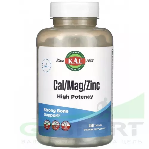  KAL Cal Mag Zinc 100% 250 таблеток