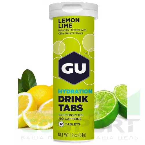 Изотоник GU ENERGY GU HYDRATION DRINK TABS 8 туб, Лимон-Лайм