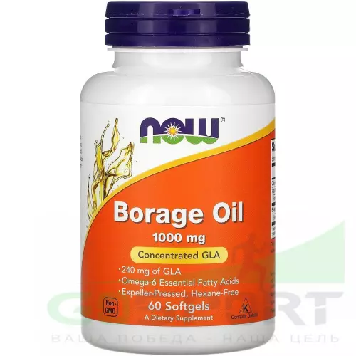 Омена-3 NOW FOODS Borage Oil 1000 mg 60 гелевых капсул